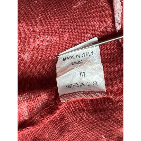 Lands Downunder Linen Sleeveless Top Size Medium V Neck Abstract Red Essentials - Picture 4 of 6